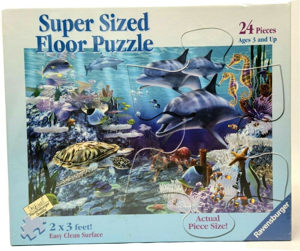 Ravensburger Sea Life SUPER SIZED Floor Puzzle 24 Pieces 2005 NEW Ocean Dolphin